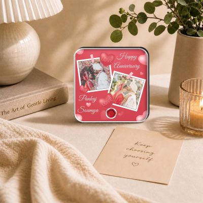 Happy for Husband Wife Personalized Music Fridge Magnet Custom with Photo & Song Refrigerator Magnets Decor Memory Photo Fridge Magnet